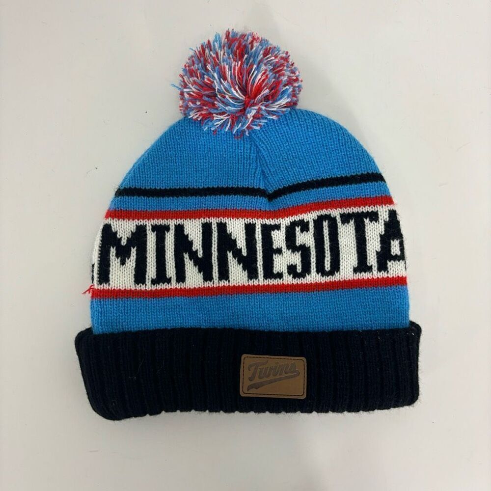MLB Minnesota Twins Baseball Light Blue Cuffed Pom Pom Winter Hat